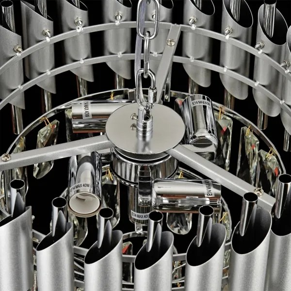 Brilagi - Lustră aplicată ECLIPSE, 5 x E14, 10W, 230V, Ø 38 cm, argintie