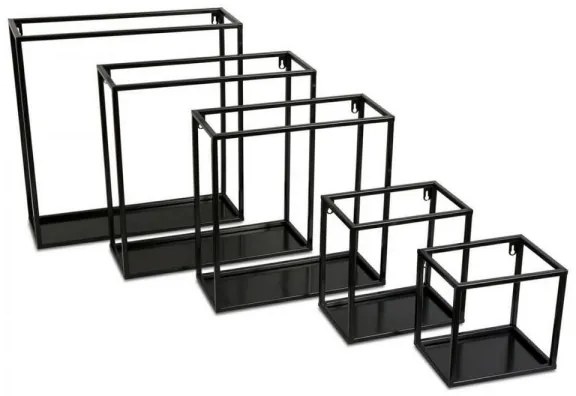 Poliță de perete neagră 35x35 cm