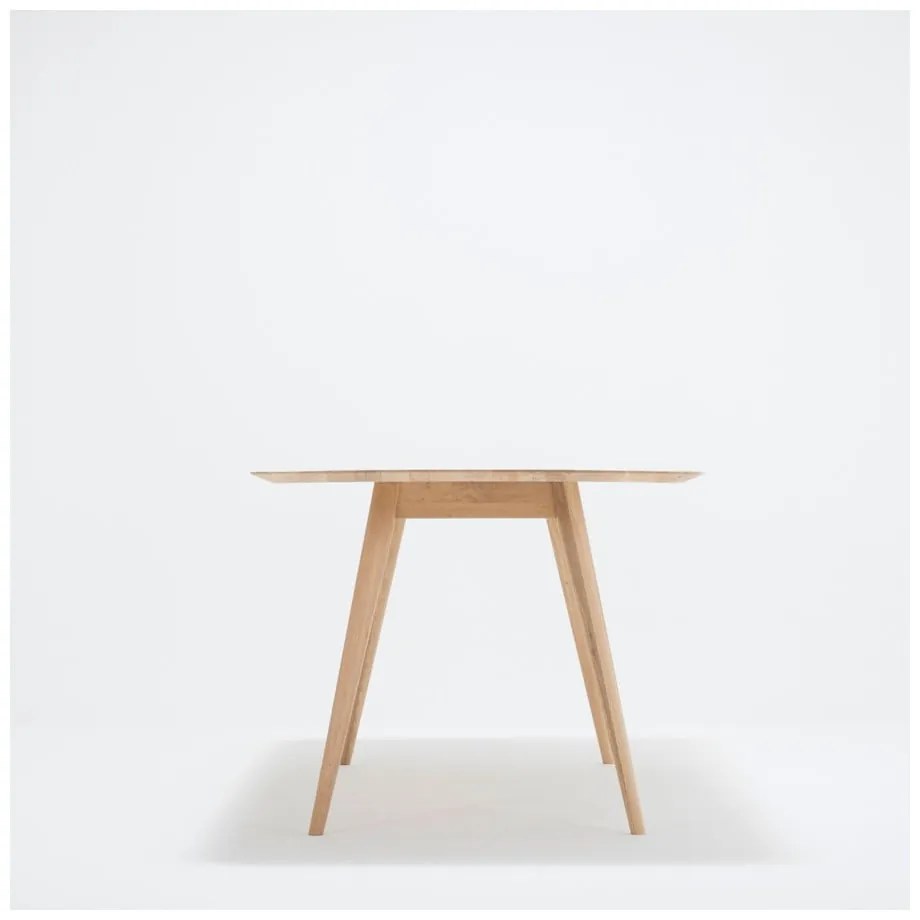 Masă cu structură din lemn masiv de stejar Gazzda Stafa, 220 x 90 cm