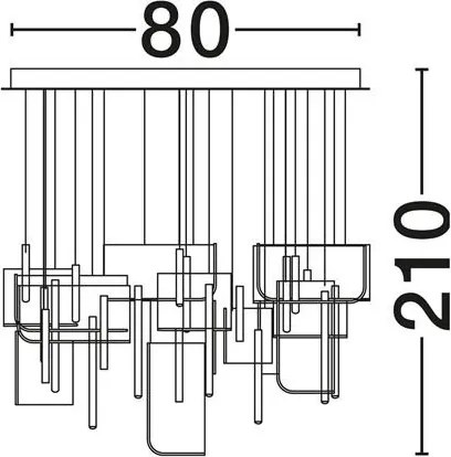 Lustra LED suspendata liniara design decorativ 3000K TOTEM 144W
