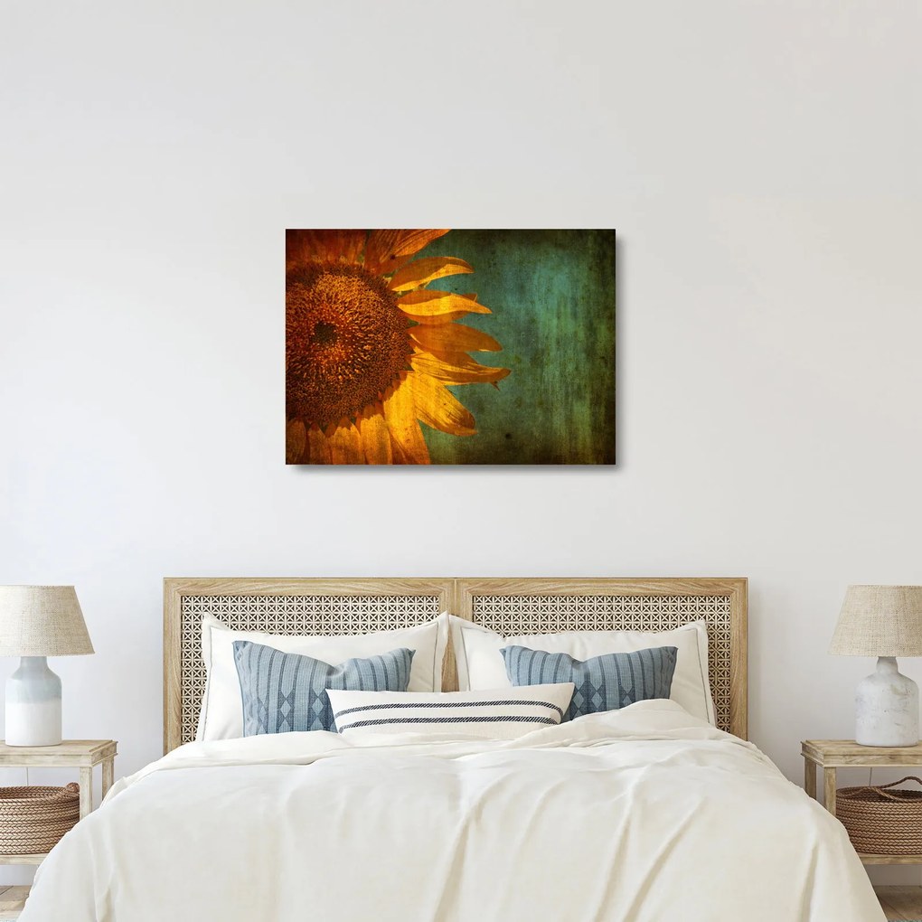 Tablou pe sticlă - Floarea soarelui (70x50 cm)