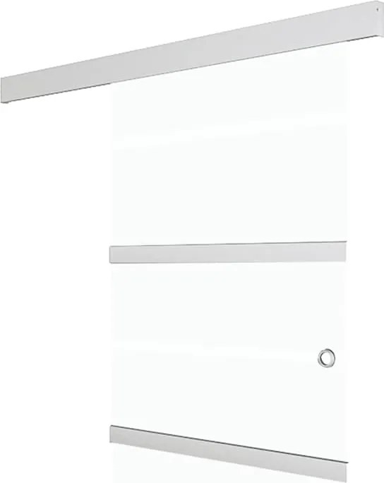 vidaXL Ușă glisantă, argintiu, 90 x 205 cm, sticlă ESG și aluminiu