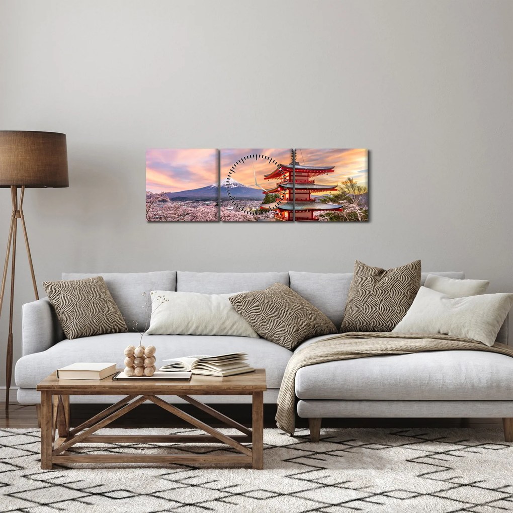 Tablou - Fuji (cu ceas) (90x30 cm)