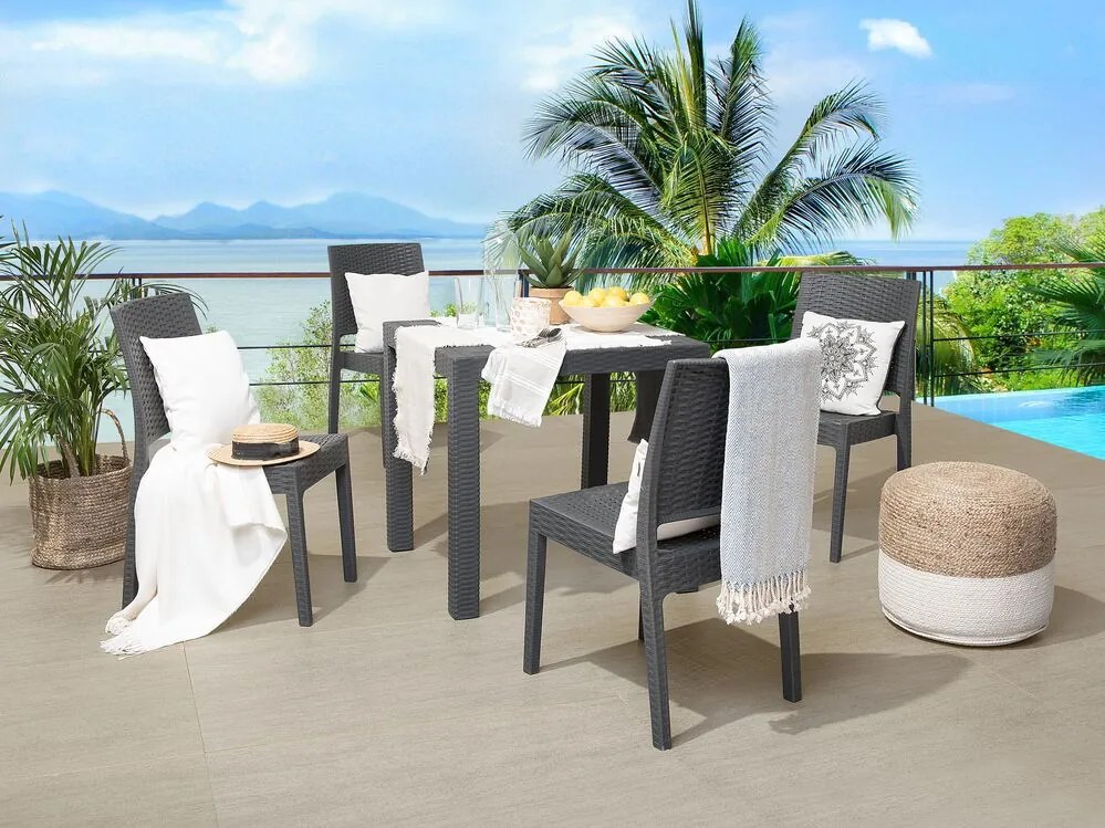 Set de masă pentru grădină Fossil (gri) (pentru 4 persoane). 1011765