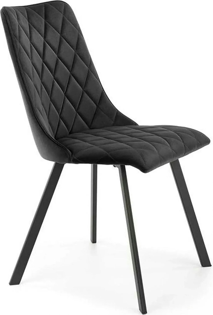 Scaun K450, negru, stofa catifelata/metal, 44x58x85 cm
