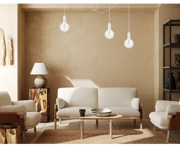 Lustră pe cablu MIROS 3xE27/60W/230V albă