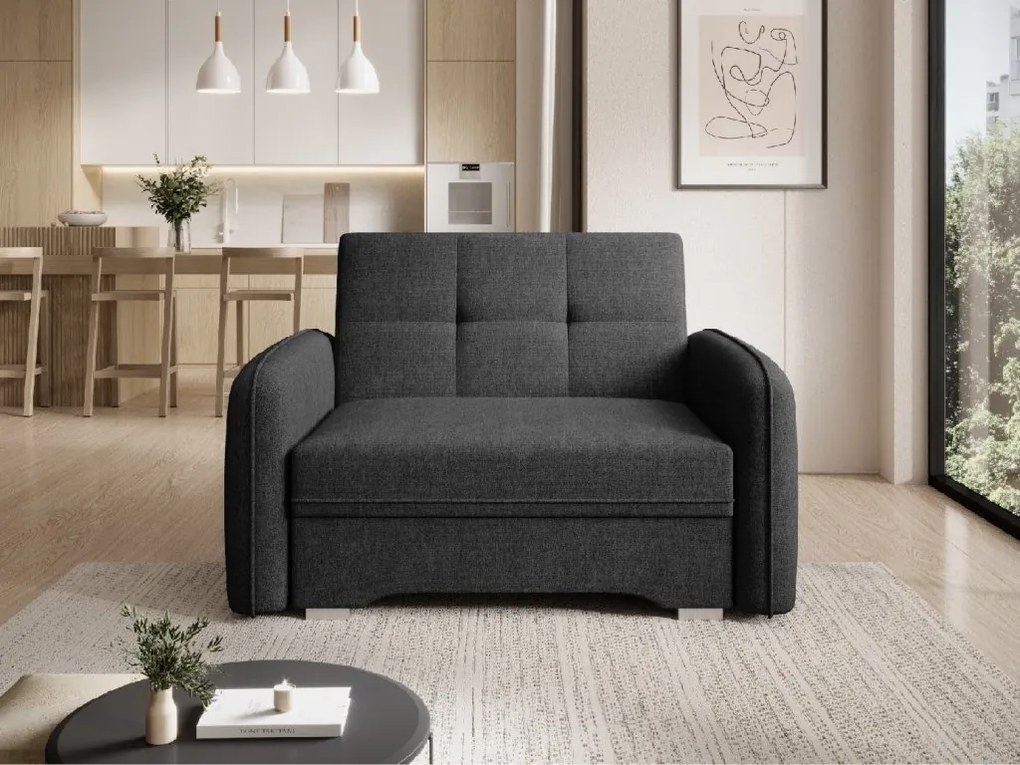 Fotoliu extensibil LAINE, negru