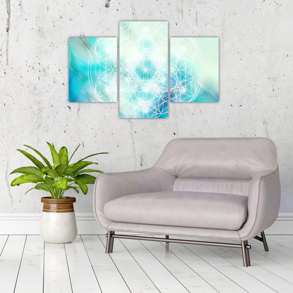 Tablou - Merkaba pe un fundal turcoaz (90x60 cm)