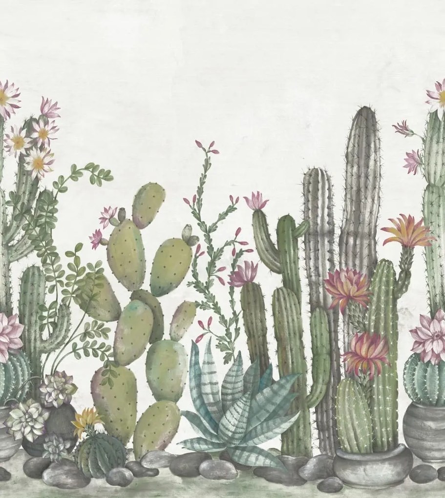 Fototapet, Playfull Cactus, Ivory, Rebel Walls