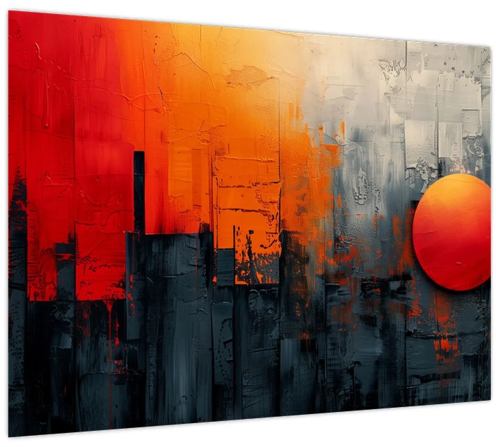 Tablou - Pictura abstractă a orașului (70x50 cm)