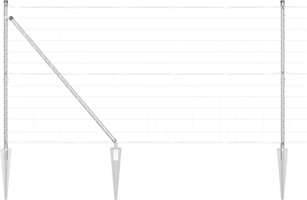 vidaXL Gard cu Stâlp Argintiu 1,2 x 10 m Oțel