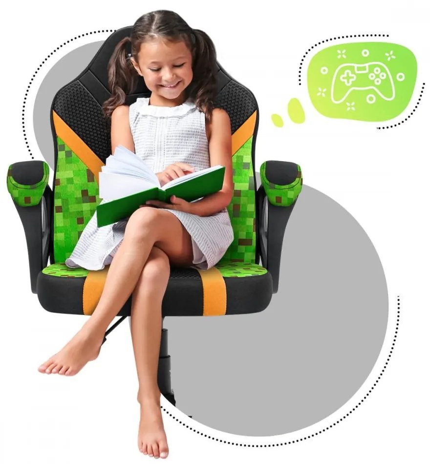 Scaun gaming confortabil pentru copii MINECRAFT