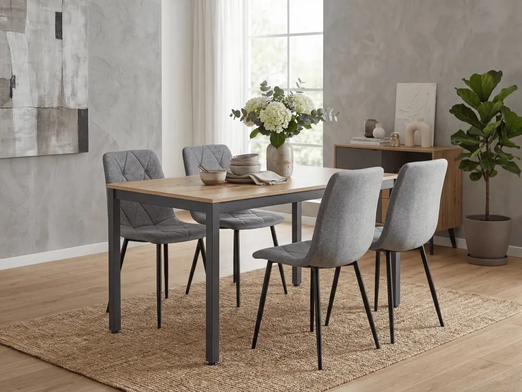 Scaun gri LIBRA PLATINUM GREY cu picioare negre