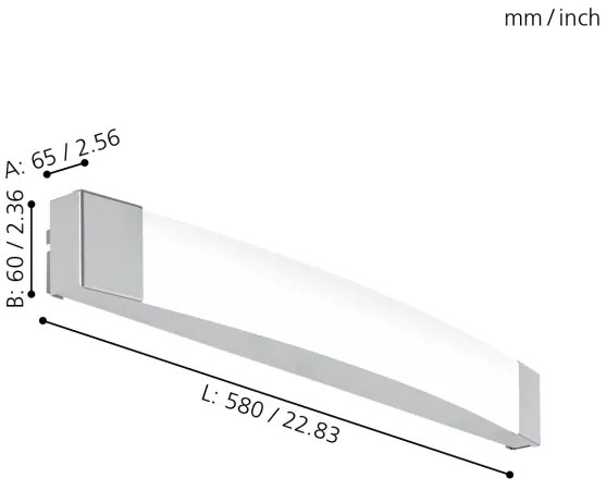 Eglo 97719 - LED Iluminat oglindă baie SIDERNO LED/16W/230V lungime
