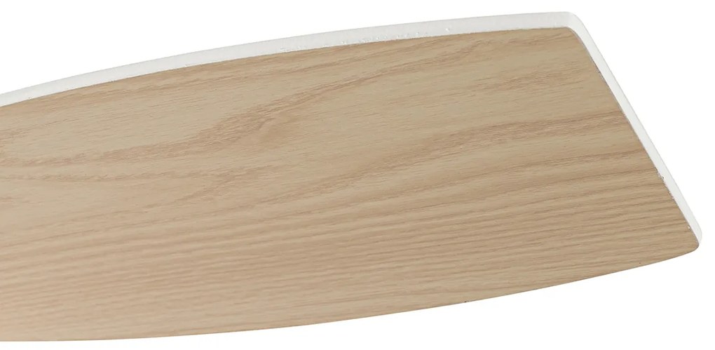 Ventilator de tavan de exterior alb cu imprimeu de lemn 91,3 cm, inclusiv LED cu dimmer cu telecomandă IP44 - Toledo