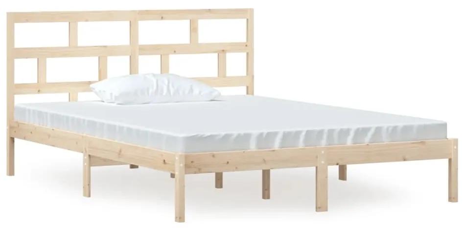 3101223 vidaXL Cadru de pat, 150x200 cm, lemn masiv, King Size