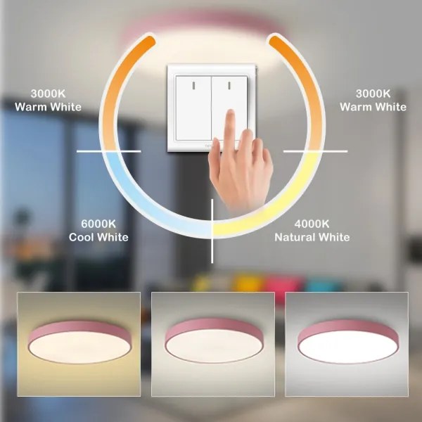 Brilagi - Plafonieră LED POOL, 100 W, 230 V, 3000/4000/6000 K, 80 cm, roz