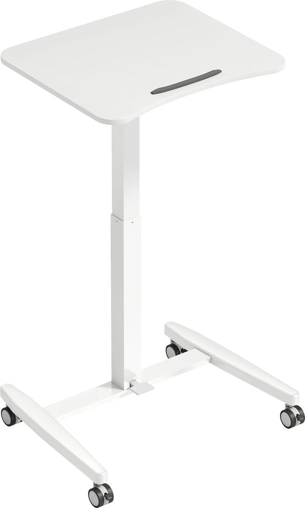 HOMCOM Birou Reglabil pe Înălțime, Blat Inclinabil, Roți și Cadru din Oțel, 60,5 x 52 x 75-114 cm, Alb | Aosom Romania