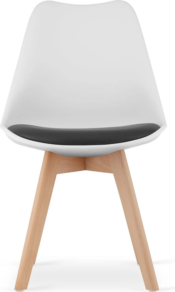 OFERTA Scaun alb-negru BALI MARK cu picioare din fag II. calitate