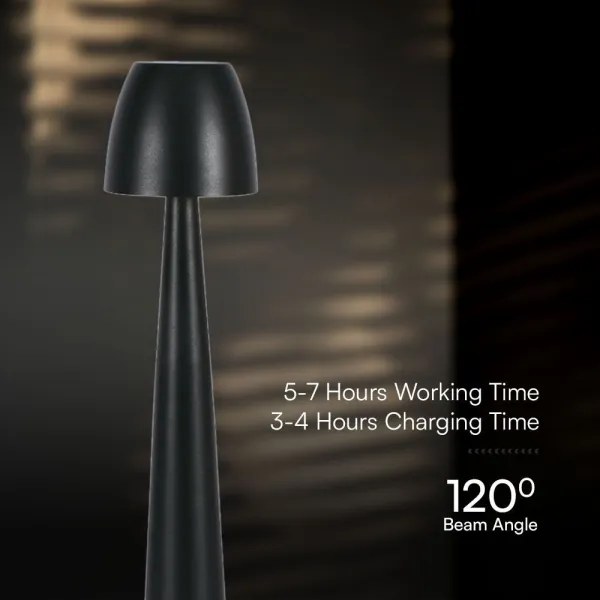 Lampă LED tactilă reîncărcabilă dimabilă de masă LED/3W/5V 3000-6000K negru