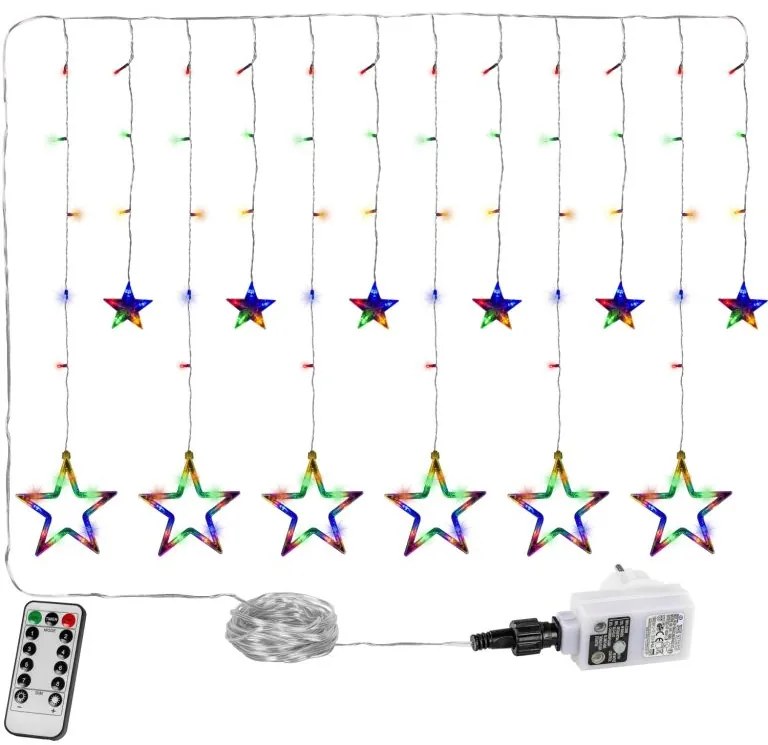 Decorațiune de Crăciun - stele strălucitoare,150 LED colorat