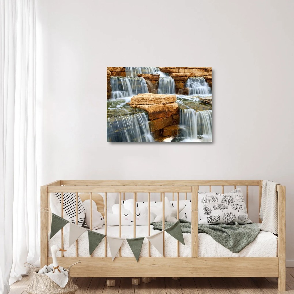Tablou pe sticlă cu cascade (70x50 cm)