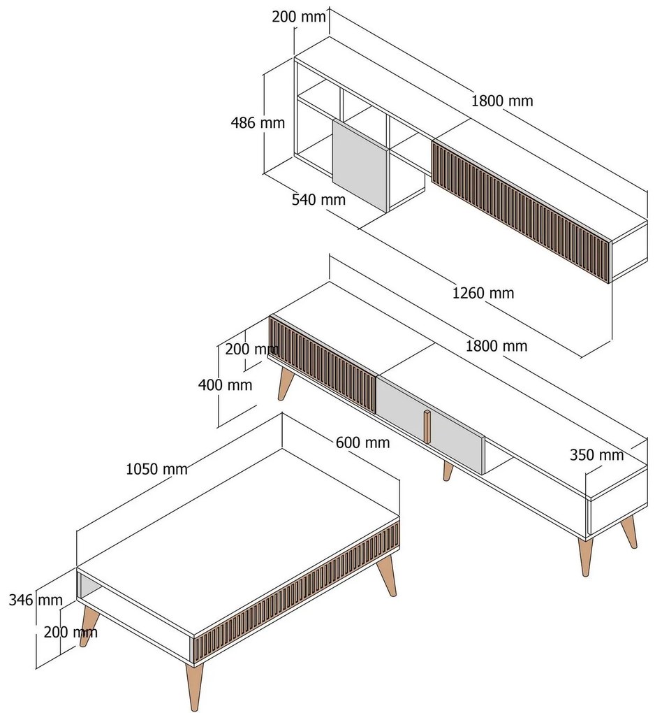 Mobilier living Milhouse set 481 (Nuc + Alb) . 1102359