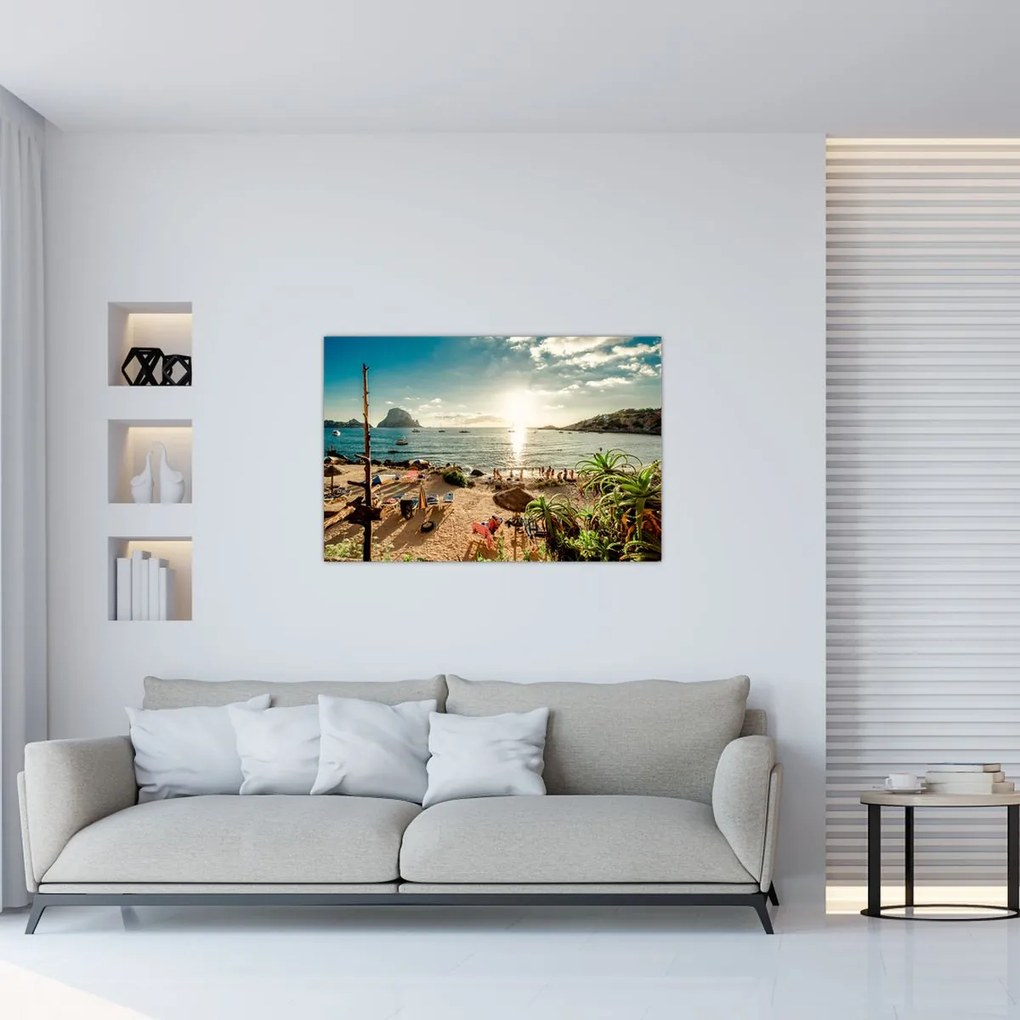 Tablou - Plajă cu oameni (90x60 cm)