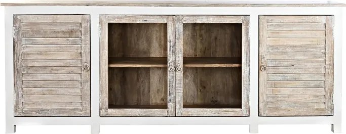 Bufet alb rustic , din lemn de mango