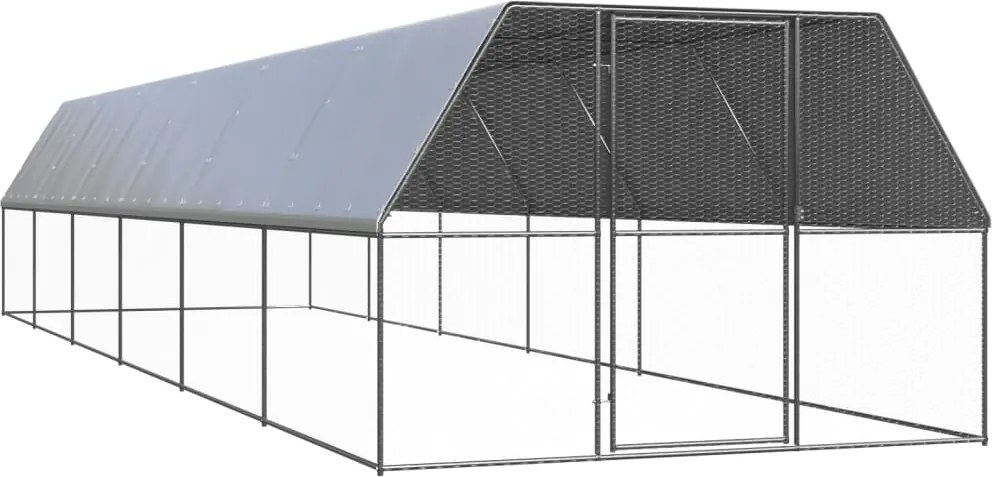 vidaXL Coteț de păsări pentru exterior, 3x12x2 m, oțel galvanizat