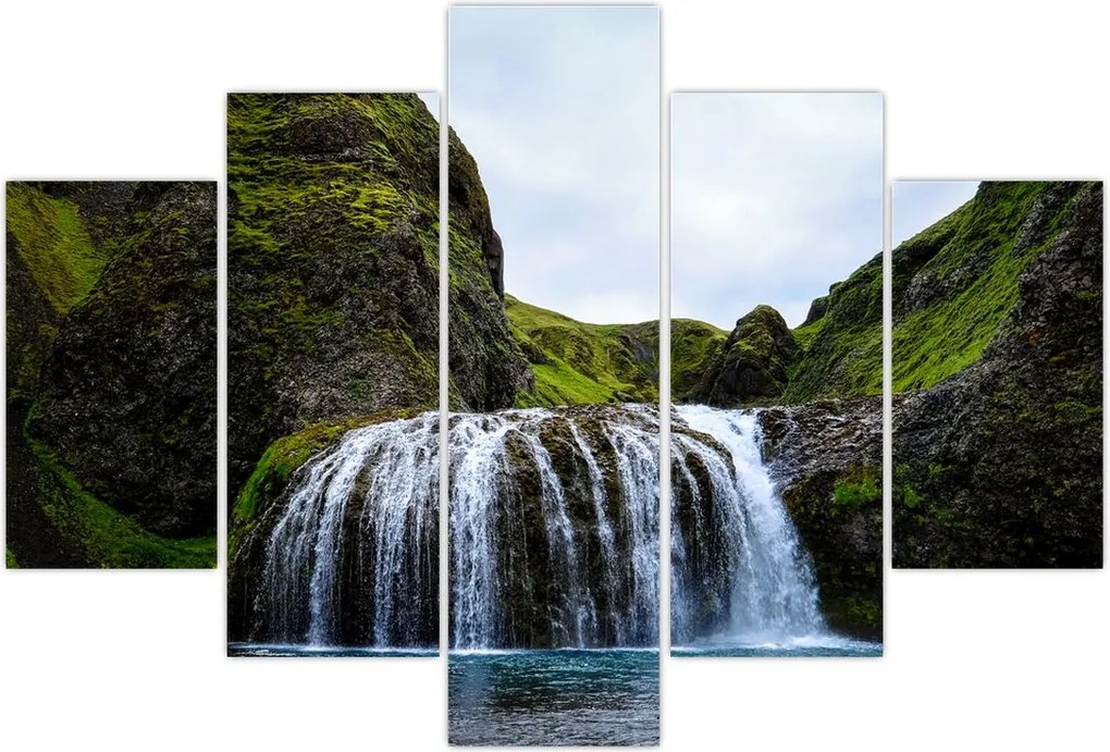 Tablou - Stânci cu cascadă (150x105 cm)