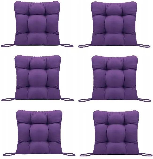 Set Perne decorative pentru scaun de bucatarie sau terasa, dimensiuni 40x40cm, culoare Mov, 6 bucati/set