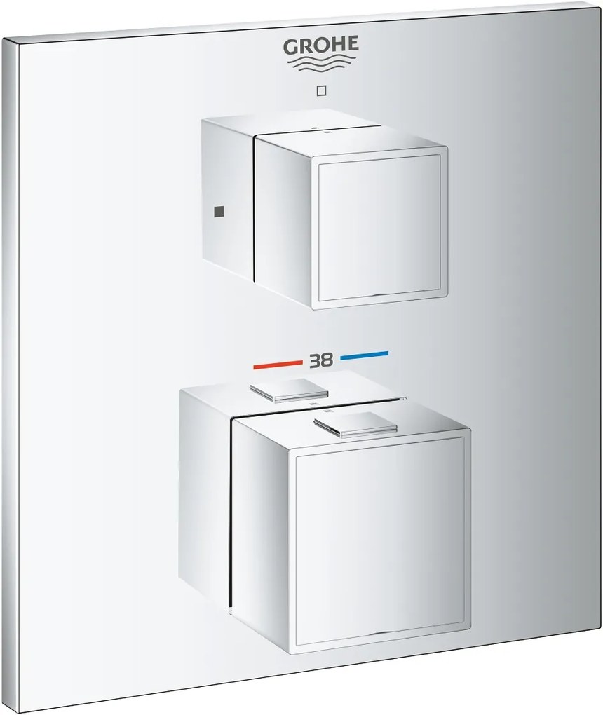 Grohe Grohtherm Cube baterie de duș ascuns cu termostat StarLight Chrome 24153000