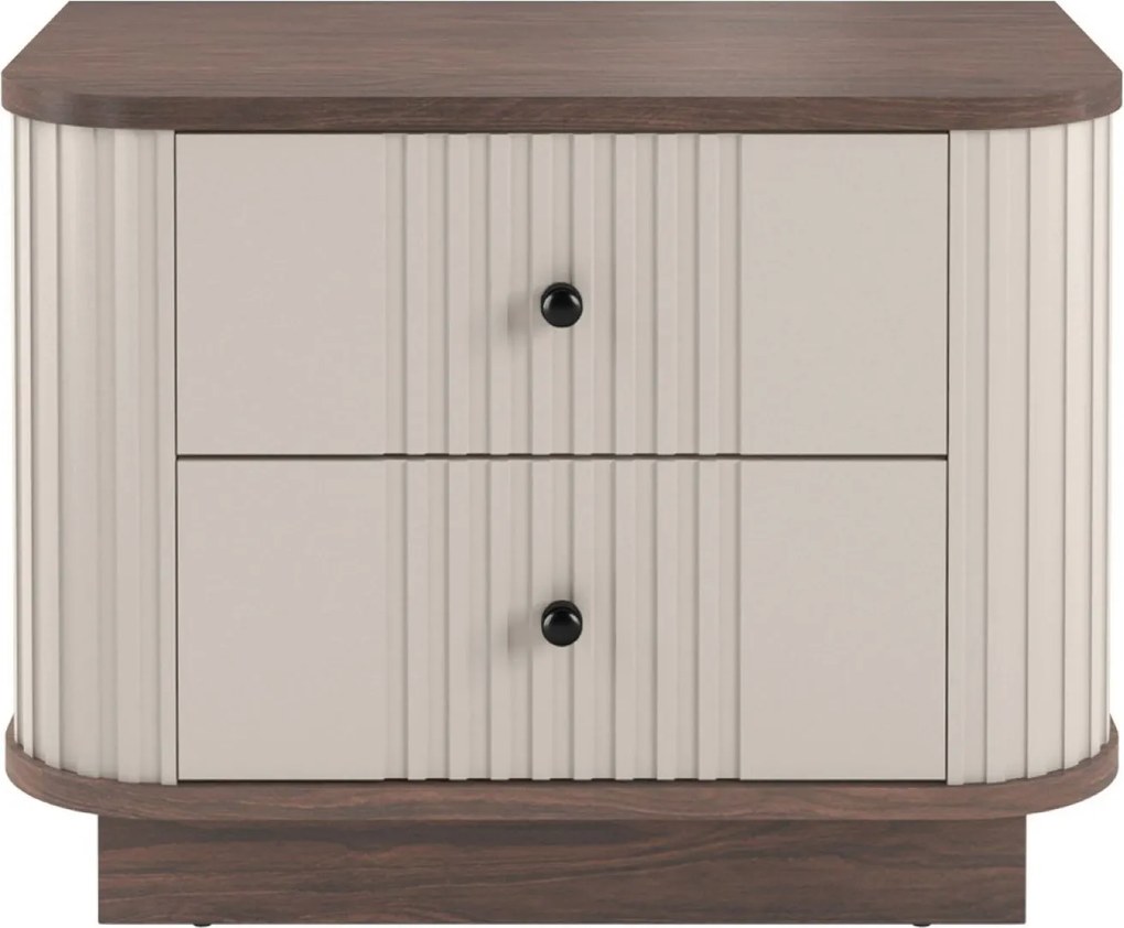 Set noptiere Vesper 56 cm - cașmir / nuc / mânere negre