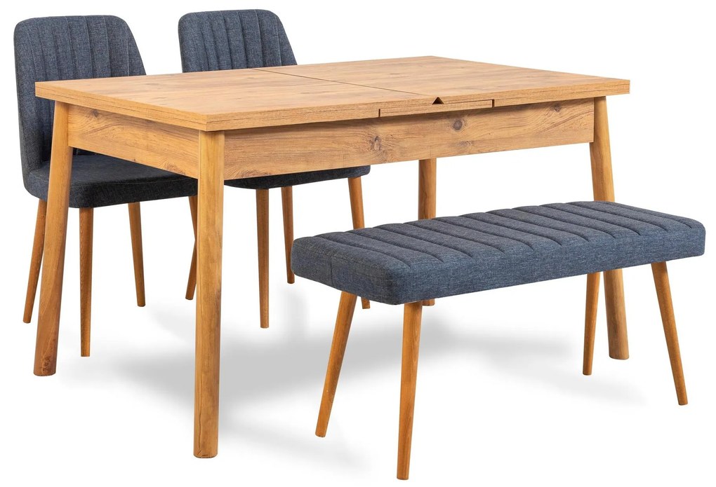 Set mobilier sufragerie Dobuse 2 (Albastru marin + pin atlantic) (pentru 4 persoane). 1093783