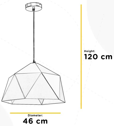Lustră pe cablu ONLI YONG 1xE27/22W/230V negru d. 46 cm