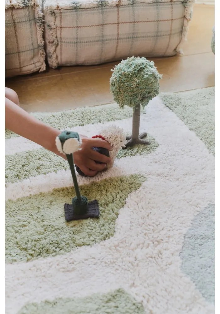 Covor de joacă pentru copii verde-crem din bumbac 90x130 cm Hyde Park – Lorena Canals