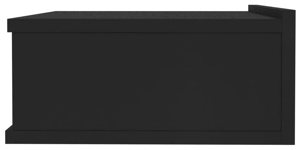 Noptiere suspendate, 2 buc., negru, 40x30x15 cm, PAL 2, Negru