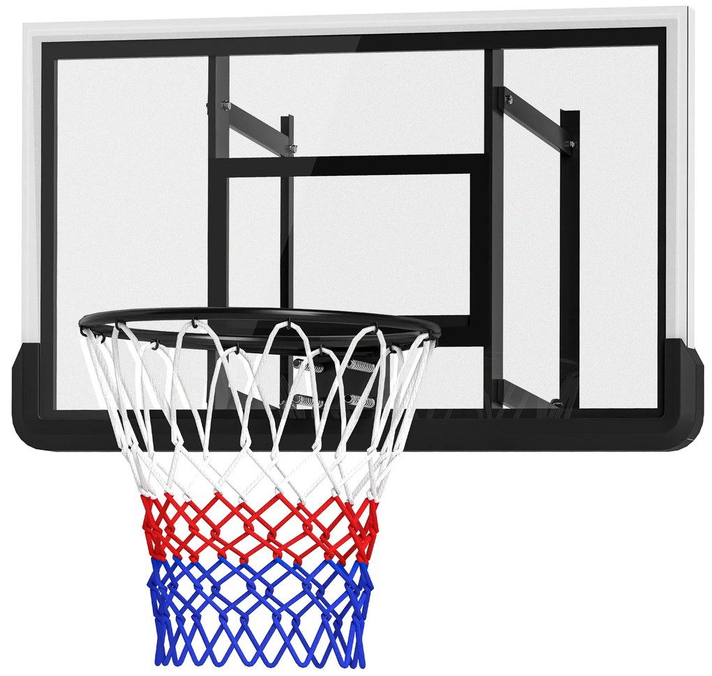 SPORTNOW Coș de baschet pentru montare pe perete, coș amortizant, placă spate rezistentă la rupere, Negru | Aosom Romania