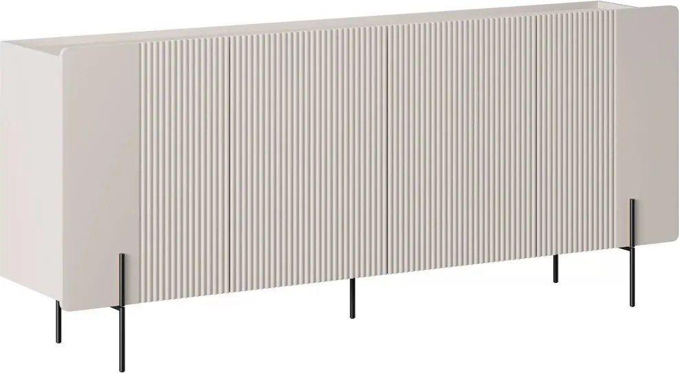 Comodă cu patru uși Malmi 200 cm - cașmir / picioare negre