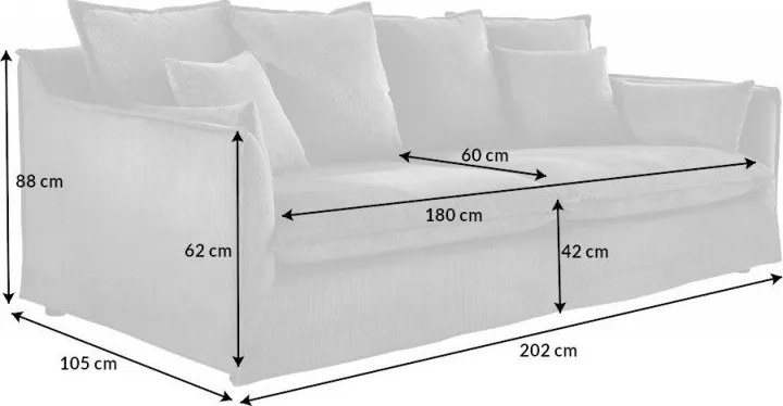 Canapea confortabila design modern, Heaven 3 locuri, gri