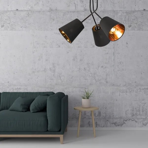 Lustră pe tijă IRMA 3xE27/15W/230V negru