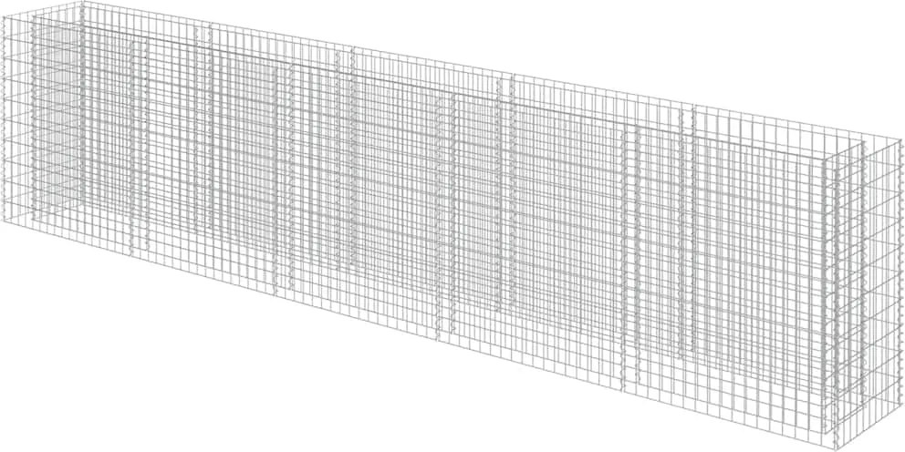 vidaXL Strat înălțat gabion, 450 x 50 x 100 cm, oțel galvanizat