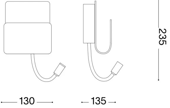 Spot LED de perete Ideal Lux PROBE LED/9,5W/230V USB CRI 90 negru