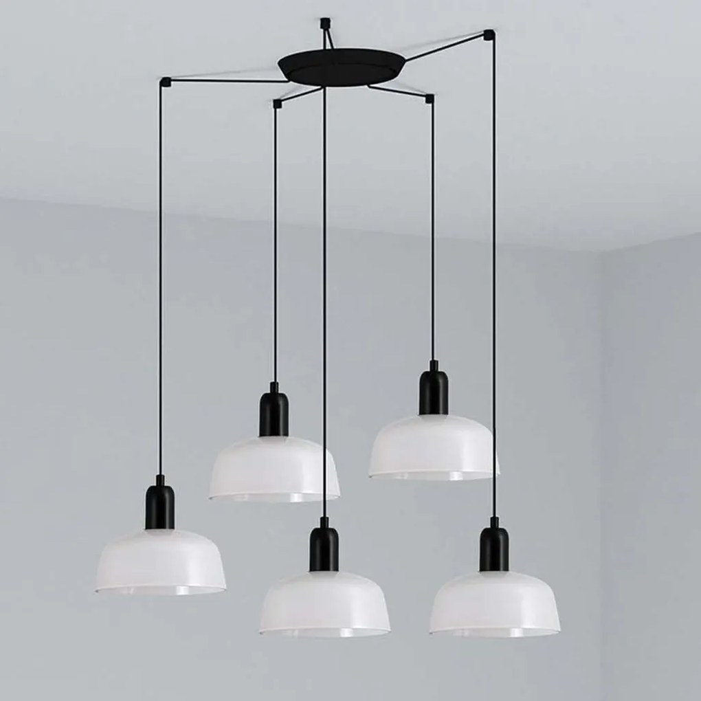 Lustra cu 5 pendule metal TATAWIN S alba