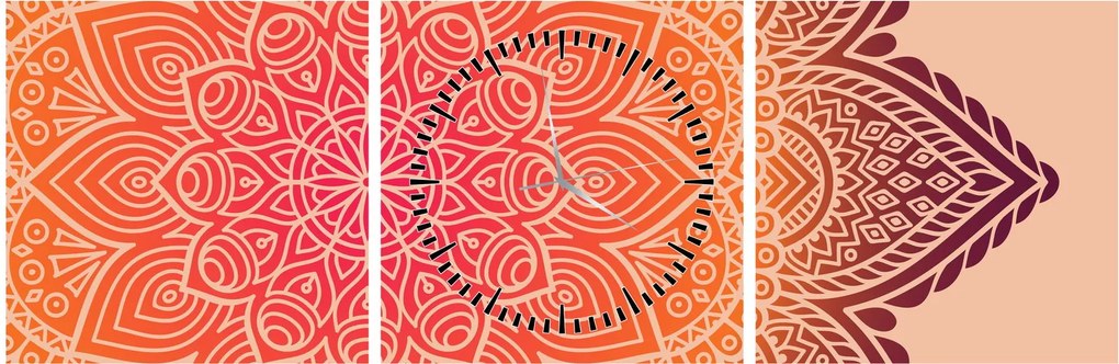 Tablou - Mandala artă (cu ceas) (90x30 cm)