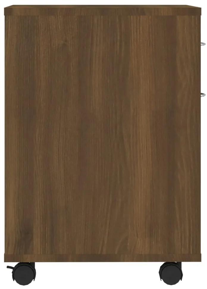 Dulap cu roti, stejar maro, 45x38x54 cm, lemn prelucrat 1, Stejar brun