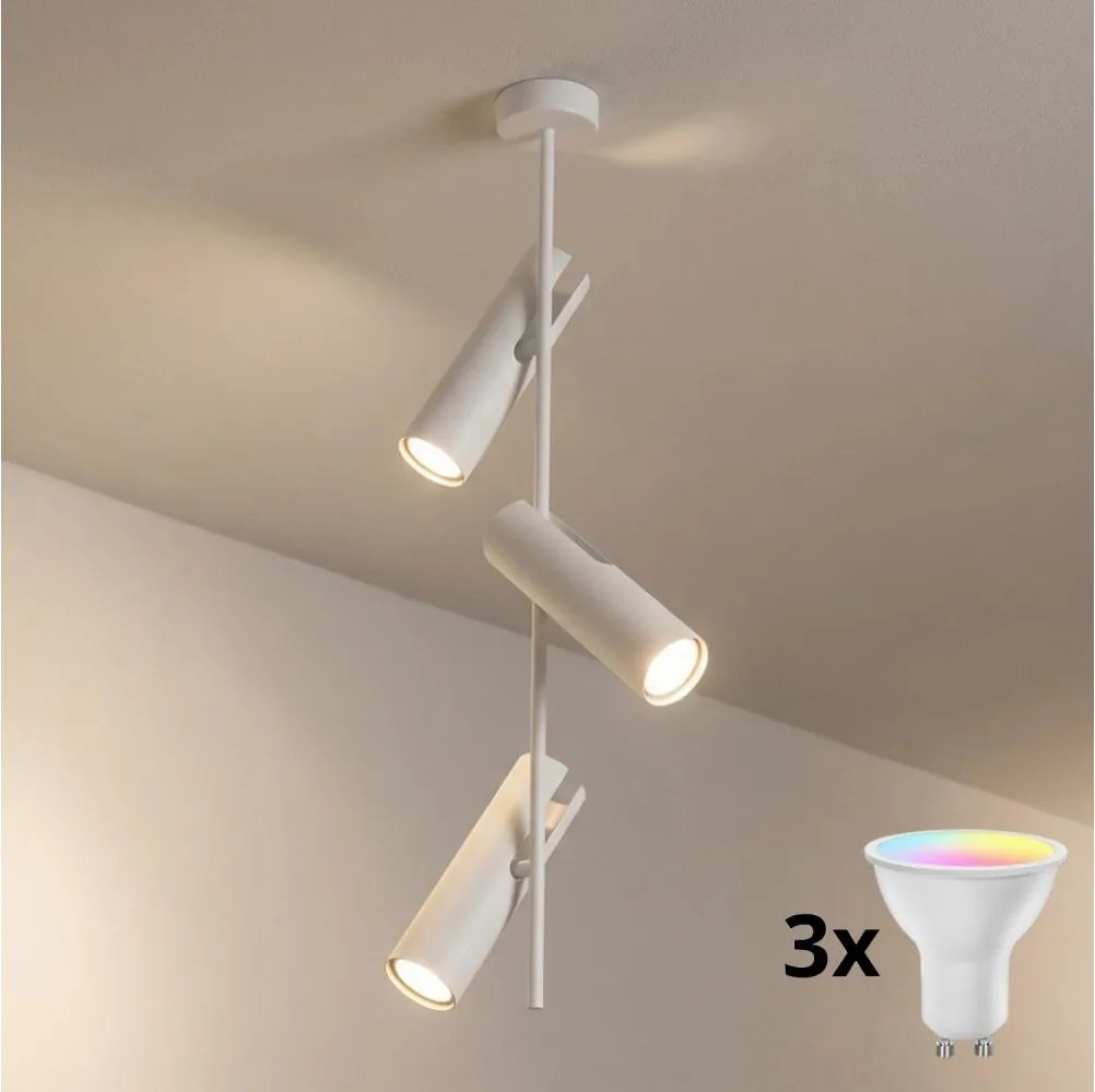 Brilagi - Lustra LED RGBW reglabilă pe tijă BRANCH 3xGU10/6,5W/230V albă