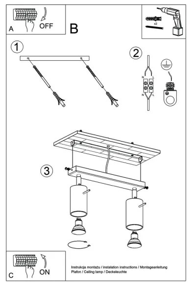 Spot RING 2xGU10/40W/230V