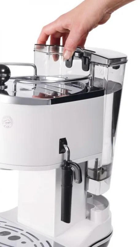 Espressor DeLonghi Icona ECO311.W, 1100W, 1.4l, 15 bar, Cafea macinata si E.S.E., Disc crema, Alb